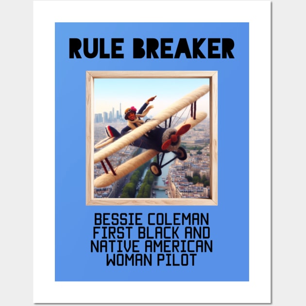 RULE BREAKER Bessie Coleman Wall Art by AlexMarialDraws